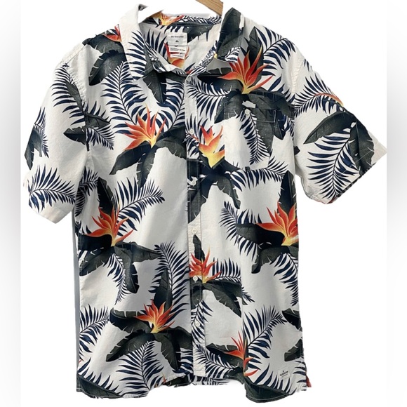 Quiksilver Other - QUIKSILVER Poolslider Button Down Shirt Mens XXL Tropical Print Regular Fit